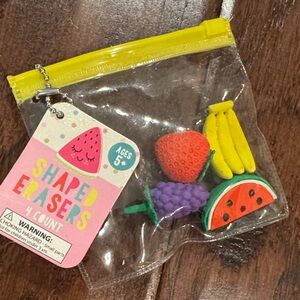 Colorful Fruit Shaped Erasers for Kids
